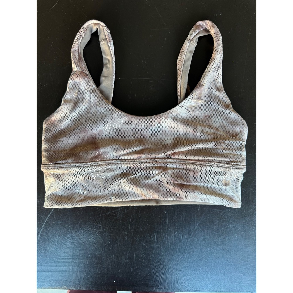 Lululemon Align Reversible Bra 6 Metallic Copper Taupe Tie Dye Foil LW2DNQS